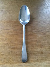 ANTIQUE HESTER BATEMAN SOLID SILVER OLD ENGLISH TABLE SPOON LONDON 1787