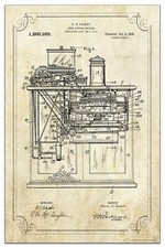 Vintage Popcorn Machine Patent Art Print 11x17 Ice Cream Parlor Shop Wall Decor