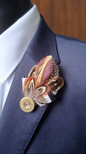 Handcrafted feather lapel - handcrafted,