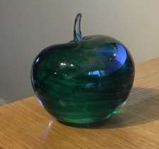 Liskeard Studio Cornwall Glass Green Apple Stunning 3”