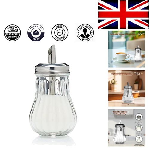 Elegant glass sugar jar with - glass,