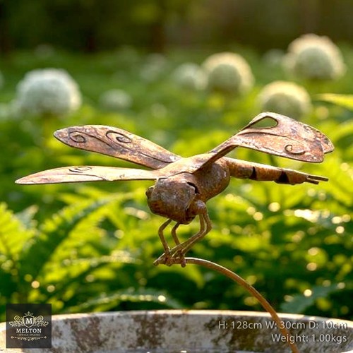 Large dragonfly stake rustic - large,