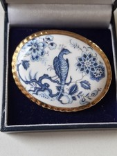 Aynsley Blue & White Brooch