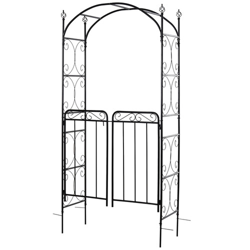 215cm metal garden arch double - garden,