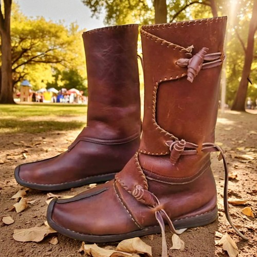 Handmade leather viking boots - handmade,