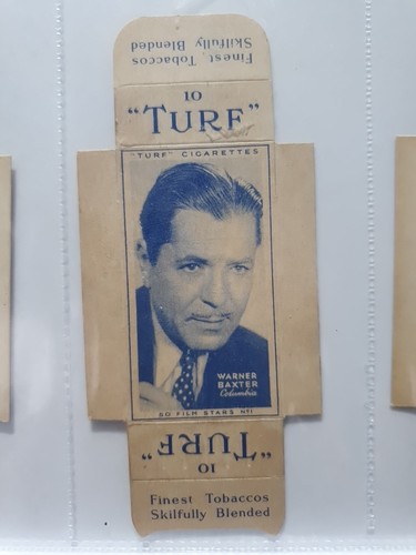 Turf cigarette card - box,, film