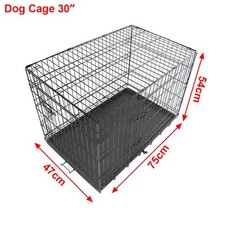 Metal Dog Cage Puppy Animal Training Kennel Pet Carrier Crates 24"-48" Black