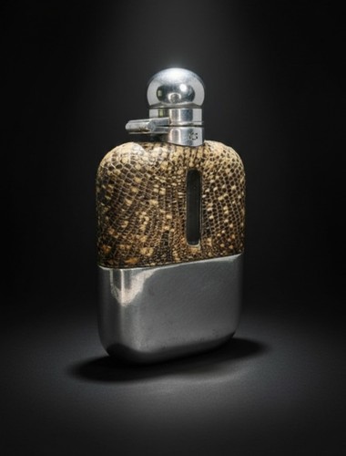 Victorian silver hip - ep, flask