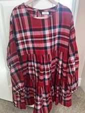 Next Girls Red Tartan Dress