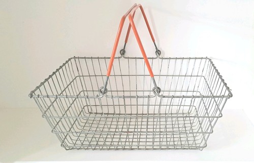 Vintage wire shopping basket - vintage,
