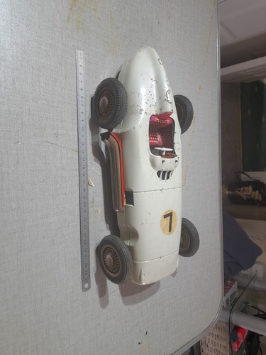 Vintage tin plate mercedes toy - tin,