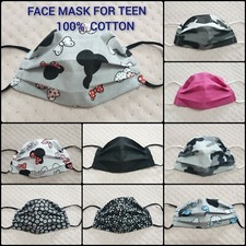 Face Mask Teen Handmade With Filter Pocket Washable Double Layer Reusable 