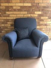 Armchair with Royal Blue and Paisley Fabric