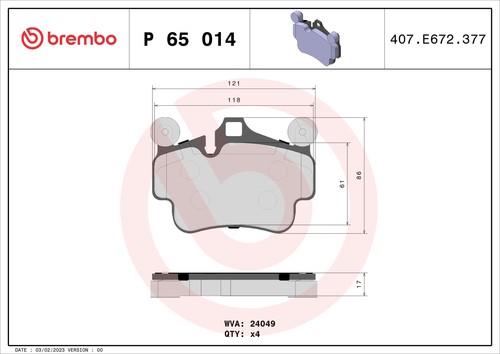 Fits brembo 014 ham - 65, pads