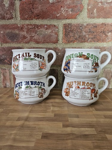 Vintage soup mug set - set, (set