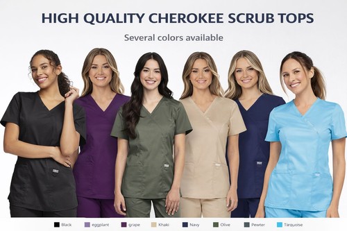 Cherokee scrubs top for - cherokee,