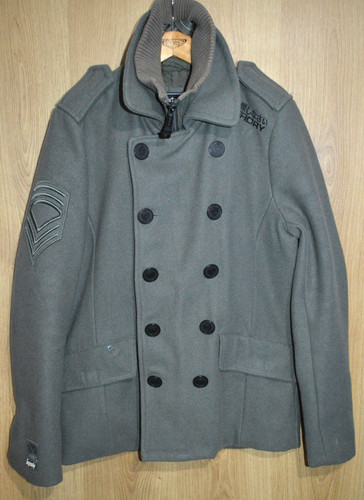 Superdry pea coat navy label - pea,