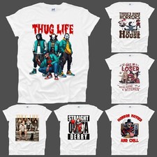 Thug Life Tshirt Freddy Jason Michael Chucky Halloween Horror Movie Men Woman UK