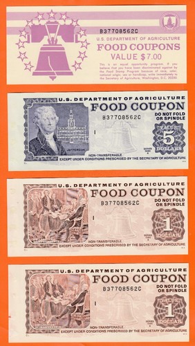 Food stamp coupons book - stamp, $7.00
