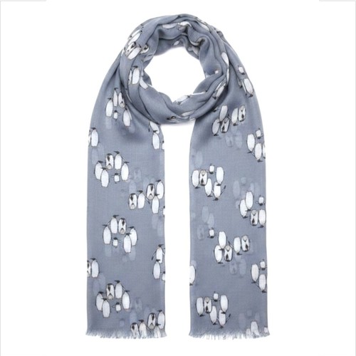 Peony scarf penguin print bird - penguin,