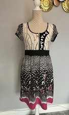 Tunic/Tunic Dress  Size Medium  Black/Cream/Cerise Pussycat London Excellent Co 