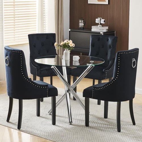 Modern round glass - round, dining