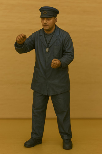 Model ship officer helmsman