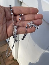 Rosary beads necklace real 925 - rosary,