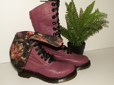 Dr. Martens 1914 TRIUMPH raspberry floral leather boots UK 4 EU 37 US 6 (doc529)