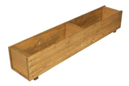 Wooden trough planter - trough,