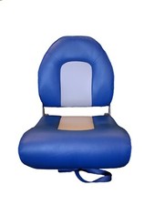 DELUXE FOLDING MARINE BOAT SEAT Grey/Blue (75116GB) yacht fishing speed chair