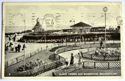 Old postcard clock tower and - old,