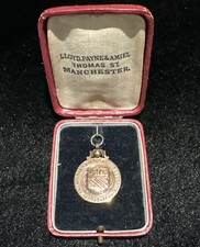 Rare 1910-11 Manchester Football Champions Medal 9CT Gold Associated  Man Utd