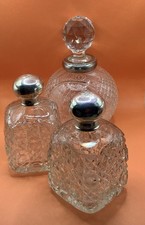 Three cut glass engraved - glass,