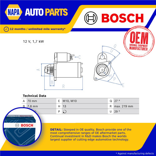 Starter motor fits mercedes - starter,