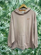 nike pink logo printed hoodie