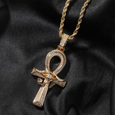 Gold iced out - iced, cross