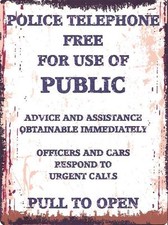 POLICE PHONE BOX METAL SIGN