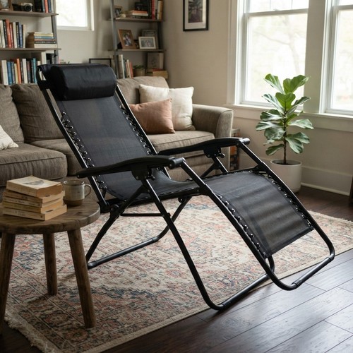 Black leisure textilene - black,