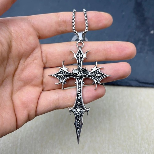 Gothic cross pendant - cross,