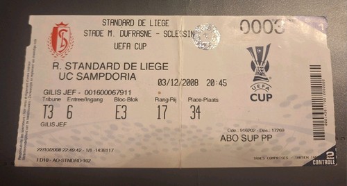 Ticket uefa standard - 08/9,