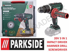 Parkside 20V 3 in 1 Cordless Hammer Drill Impact Driver Torque Screwdriver +Case