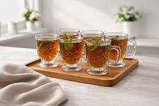 Glass Mugs With  Cups Tea