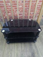 TV Stand Black Glass Table Unit For Television 32 to 50 Inch LCD OLED LED Modern