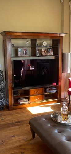 Dark wood entertainment unit - wood,