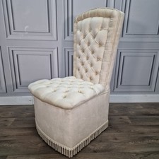 Retro Vintage Button Back Slipper Chair – Bedroom Nursery Dressing Seat Castors