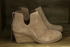 TOMS Gwen Brown Sugar Suede Wedge Heel Boots Fit Size 4 UK 