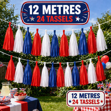 2 x 6m Red White Blue Tassel