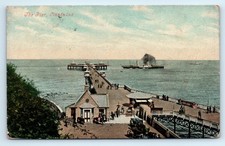 POSTCARD LLANDUDNO PIER STEAM SHIP - 1907