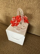 Crystal/glass With 2 Red Roses
